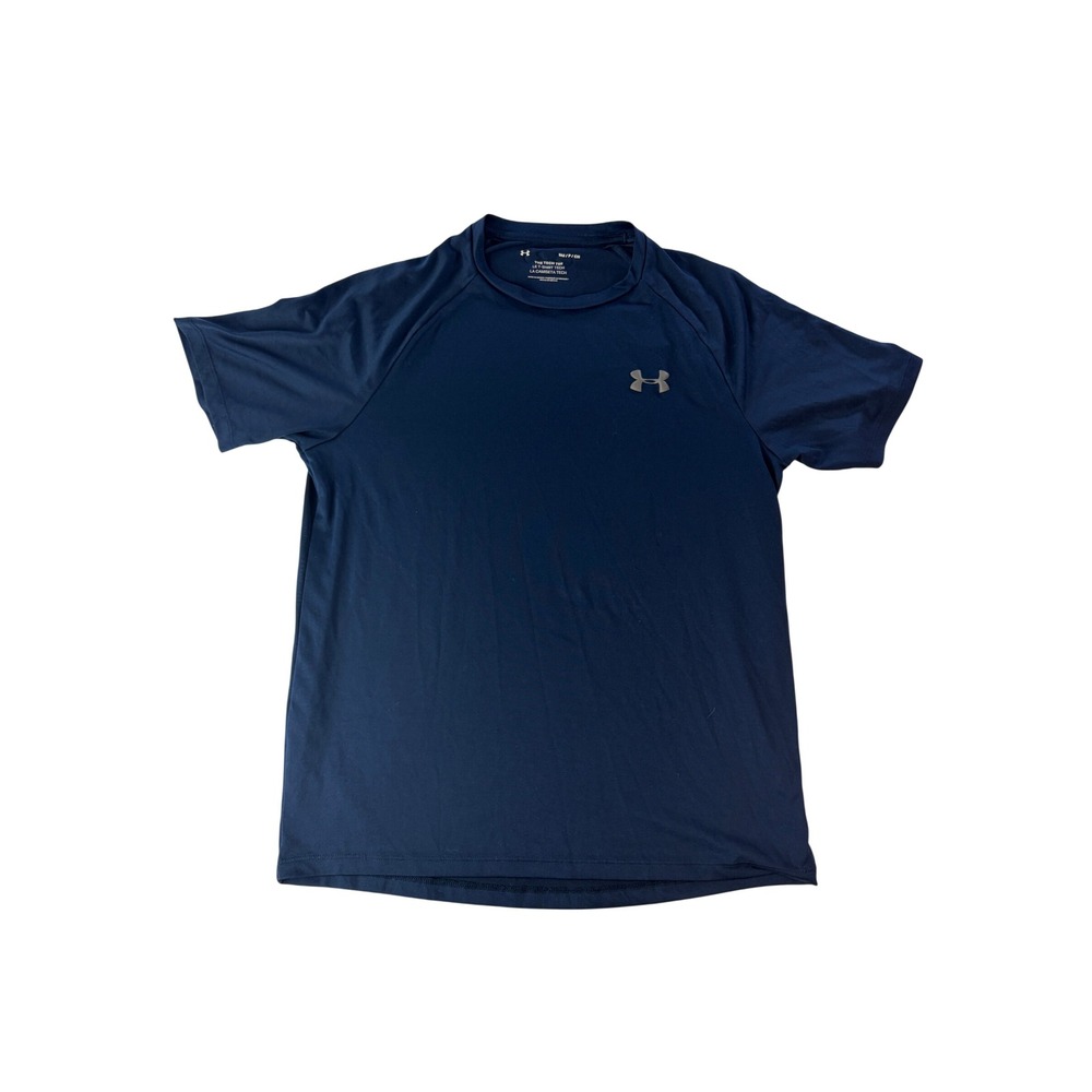 Under Armour Shirt Mens Small The Tech Tee Activewear Short Sleeve Navy Blue